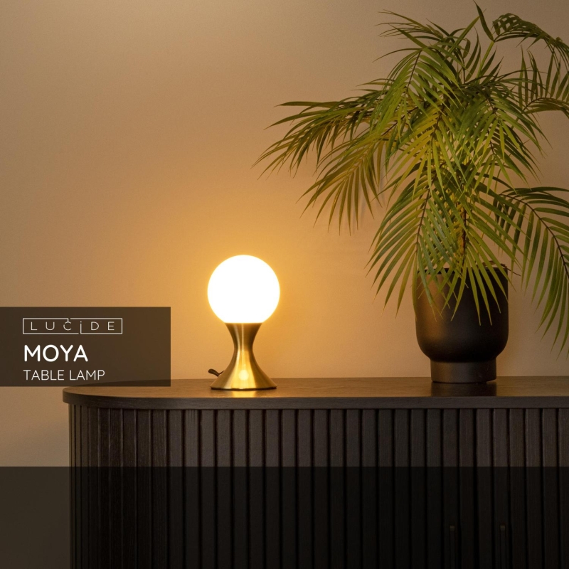 Lucide MOYA - Stolová lampa - Ø 12 cm - 1xG9 - Matt Gold / Mosadz